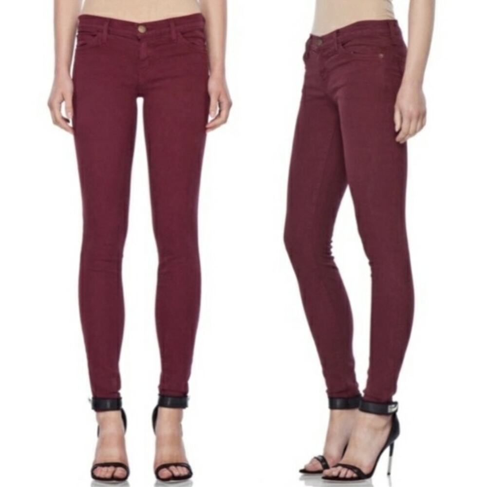 CURRENT/ELLIOTT The Ankle Skinny low rise waist retro jeans in garnet Size 27 - Picture 8 of 8